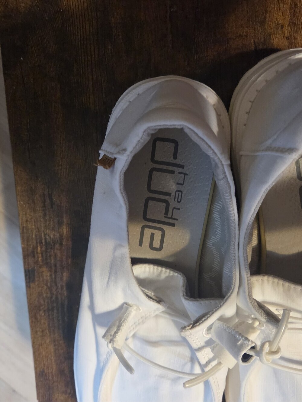 HEYDUDE Wendy Chambray White Slip On Shoes - Picture 4 of 5